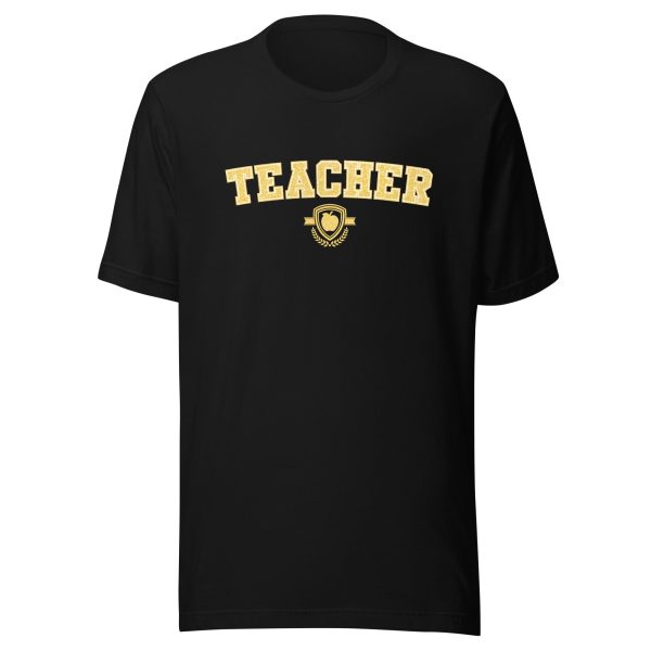 School Colors  Teacher  T-Shirt in Yellow Glitter | School Spirit For Discount - Image 2