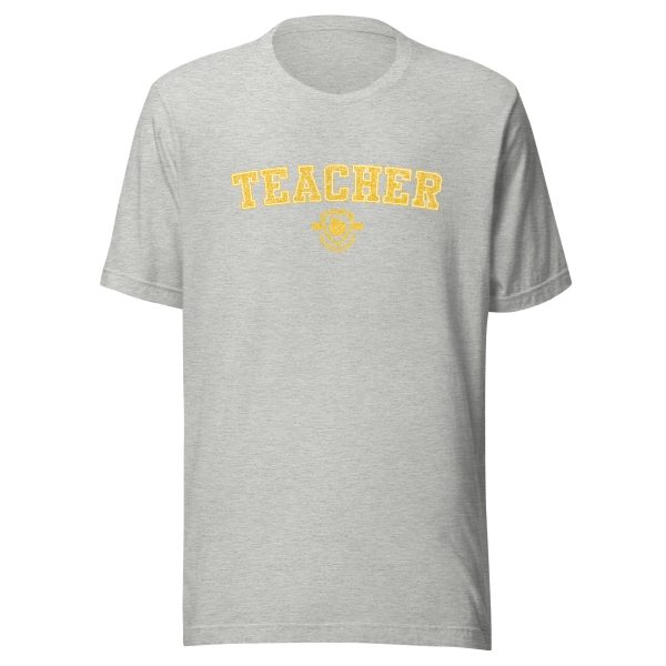 School Colors  Teacher  T-Shirt in Yellow Glitter | School Spirit For Discount - Image 3
